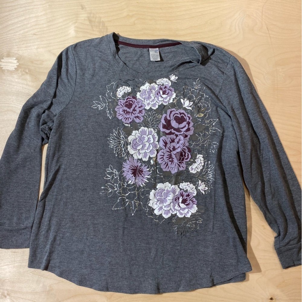 Terra & Sky Long Sleeve Blouse 2X (20W-22W) (IF)